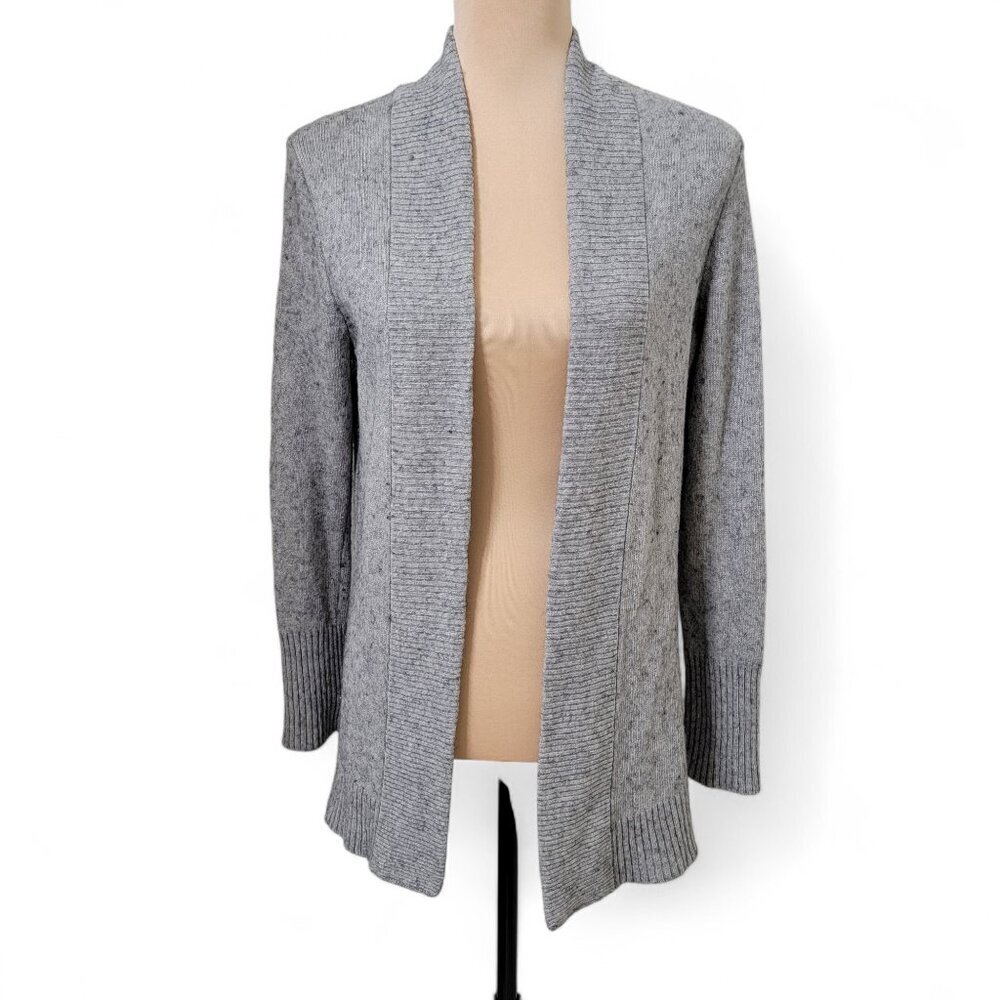 J. Crew Size M Gray Black Marled Open Cardigan, Gently Used Condition
